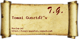 Tomai Gusztáv névjegykártya